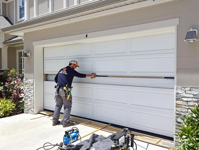 Boynton Beach Garage Door Repair team performing complete garage door replacement at Boynton Beach residence