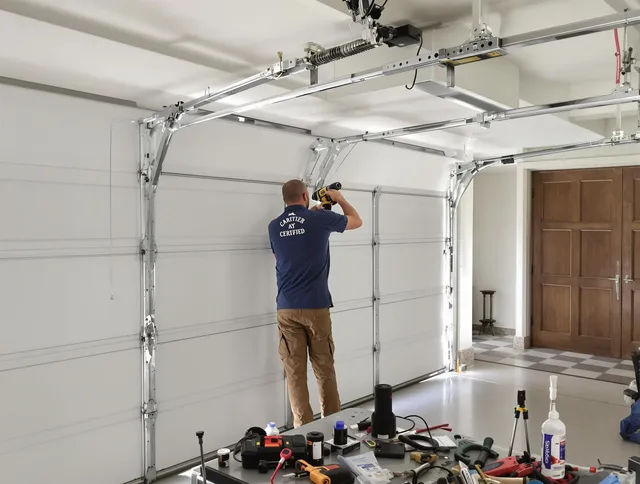 Boynton Beach Garage Door Repair certified technician performing precision garage door repair in Boynton Beach
